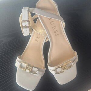 GUESS Cream Block Heel Sandals – Size 40 – Never Worn